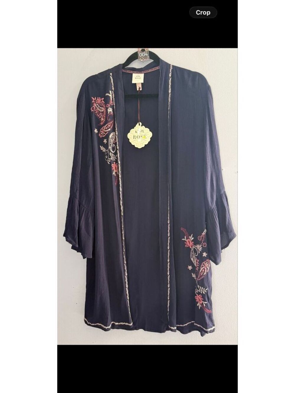 4. XL (NWT) Knox Rose Open-Front Navy kimono cardigan PTP 26